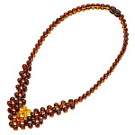 0063295/30-15,5 Янтарь натуральный Колье а/гр в ассортименте