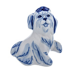 006469 Гжель Сувенир СКУЛЬПТУРА СОБАКА БОЛОНКА