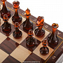 Шахматный ларец с янтарными фигурами 37х37 см, фотография 6. Интернет-магазин ЛАВКА ПОДАРКОВ