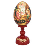 0058249 --16,5/30,5см ЯЙЦО ПАСХАЛЬНОЕ "ВОСКРЕСЕНИЕ ХРИСТОВО"(дерево, роспись) на подставке