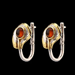 821933/7,28г  Серебро 925* СЕРЬГИ вст.Янтарь 