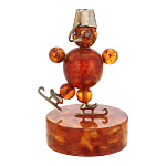 8960-5,5-Б Янтарь Статуэтка  "СНЕГОВИК" 5,5см Бронза