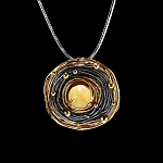 823930/12,54г  Серебро 925* ПОДВЕСКА  вст.Янтарь р/п