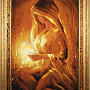 Картина янтарная "Девушка со свечой", фотография 1. Интернет-магазин ЛАВКА ПОДАРКОВ