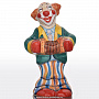Скульптура "Клоун с гармошкой" Гжель, фотография 1. Интернет-магазин ЛАВКА ПОДАРКОВ