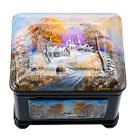 Шкатулка с художественной росписью "Зима в деревне"