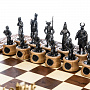 Шахматы деревянные с металлическими фигурами "Ледовое побоище" 47х47 см, фотография 1. Интернет-магазин ЛАВКА ПОДАРКОВ