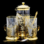 0055135 Златоуст Набор (френч пресс, подстаканник 2шт) ZF-20909