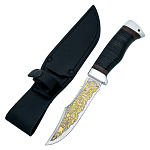 202610 Златоуст Нож Юнона ДОЛГ И ЧЕСТЬ,наб кожа, алюмин,золоч 04554