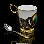 Чайно-кофейный сервиз на 4 персоны "Малахит". Златоуст, фотография 9. Интернет-магазин ЛАВКА ПОДАРКОВ