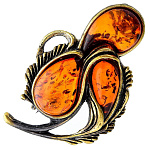 0045076/2063.4 Брошь Винтажный букет 2 (коньячный)