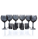 0053020  ГХСЗ GD411\22 Набор 12 предметов "Изящная ветвь дымка" (6 фужеров + 6 стопок)