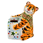 /МАЙОЛИКА  фигурка "Тигр-подсвечник"