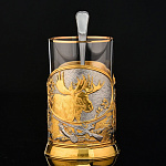 0012087 Златоуст ПОДСТАКАННИК "Охота" (литье), в П/У (239)