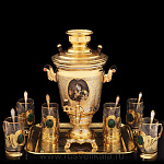 0020591 Златоуст САМОВАР электрический "ДЕВОЧКА" 3 литра,  позолота