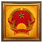 0063796/60*60см Картина янтарная "Герб Вьетнама"