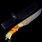 0040009/ФР Златоуст НОЖ дамаск позолота, без накладки 