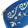 Косметичка бархатная "Нефертити". Темно-синяя с золотой вышивкой, фотография 3. Интернет-магазин ЛАВКА ПОДАРКОВ