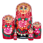 Матрешка "Цветы" 5 мест
