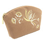 Косметичка "Птица". Бежевая с вышивкой, фотография 1. Интернет-магазин ЛАВКА ПОДАРКОВ