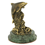 139261 Бронза Скульптура "Дельфин" подст.дерево