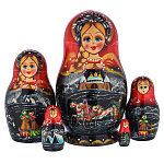 Матрешка "Зима. Тройка" 5 мест