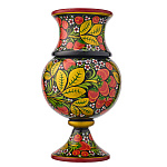 Ваза деревянная с росписью "Клубника". Хохлома