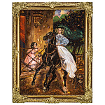 0090301-НП Картина янтарная "ВСАДНИЦА" 60*80 см