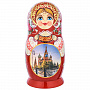Матрешка "Храм Василия Блаженного" 5 мест, фотография 1. Интернет-магазин ЛАВКА ПОДАРКОВ