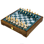 Шахматы с фигурами из эпоксидной смолы 32х32 см