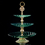 0013231 Златоуст Фруктовница "Фонтан" Латунь, Никель, Золото,  Хрусталь 41*30,5см  в П/У