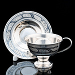 0055796 Серебро 875* ЧАЙНАЯ ПАРА  гравировка, чернение серебра 199,8гр 199,8