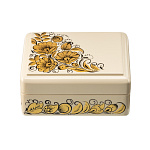 Деревянная шкатулка-сундучок "Цветы". Хохлома