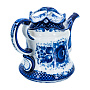 Чайник "Утро". Гжель, фотография 3. Интернет-магазин ЛАВКА ПОДАРКОВ