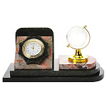 11112/3284  Нат.камень Настольный набор для руководителя  "Глобус" (3284)