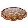 Деревянное панно-тарелка с росписью. Хохлома 40х40 см, фотография 2. Интернет-магазин ЛАВКА ПОДАРКОВ
