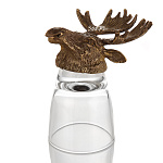 0065269 Сувенир СТОПКА-ПЕРЕВЕРТЫШ "ЛОСЬ" (стекло, металл)