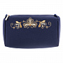 Косметичка "Листопад". Темно-синяя с золотой вышивкой, фотография 1. Интернет-магазин ЛАВКА ПОДАРКОВ