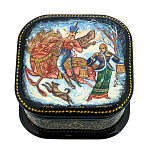 0074675 Лаковая миниатюра Шкатулка "ГУСАР" 06*06 см 165,4