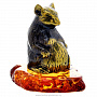 Статуэтка с янтарем "Мышь пузатый крыс" (коньячный)	, фотография 2. Интернет-магазин ЛАВКА ПОДАРКОВ