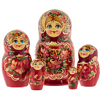 Матрешка "Цветы" 5 мест