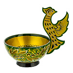 4282 Хохлома Ковш расписной "Птица. Ландыши"