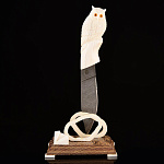 /к279 Изделия из кости ВИЗИТНИЦА "ФИЛИН" клык моржа 25*11,5*10см