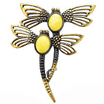 0051137/2135.4 Брошь Стрекозки пара (белый)