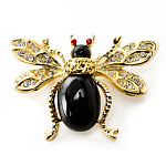  Традиции ФАБЕРЖЕ Брошь"ЧЕРНАЯ ПЧЕЛА" 3,2*4,5см  0826