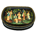 0071593/13*9см  Лаковая миниатюра Палех ШКАТУЛКА"СНЕГУРОЧКА" Марова