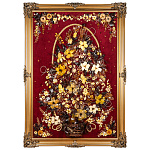 300510-НП Картина Янтарная Композиция "КОРЗИНА ЛИЛИИ" 80*120 см