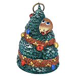 0055102  Сувенир КОЛОКОЛЬЧИК "ЗМЕЯ"7*15см  символ года с кольцом, керамика 