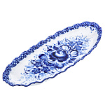 091462/№2  Гжель Селедочница №2в коб  36см Авт. Алехин С.С.