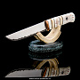 Нож сувенирный с рукоятью из кости "Коряк" на подставке, фотография 5. Интернет-магазин ЛАВКА ПОДАРКОВ